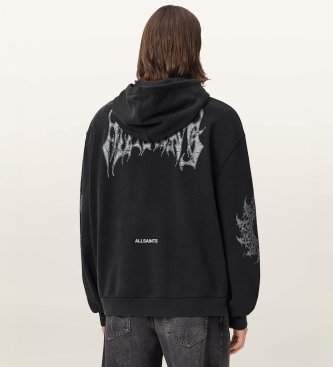 ALL SAINTS Kapuzenpullover Helvette schwarz