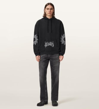 ALL SAINTS Kapuzenpullover Helvette schwarz