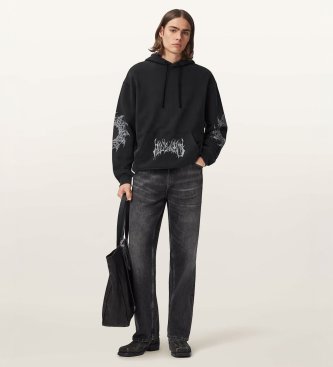 ALL SAINTS Kapuzenpullover Helvette schwarz