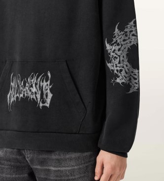 ALL SAINTS Kapuzenpullover Helvette schwarz