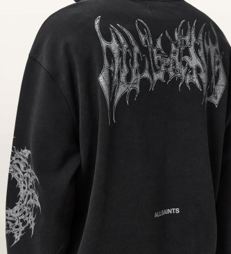 ALL SAINTS Kapuzenpullover Helvette schwarz