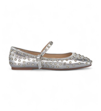 Alma en pena Ballerines en cuir argent brillant