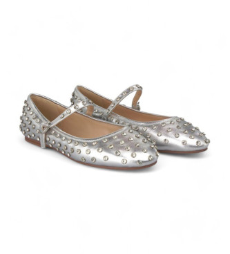 Alma en pena Ballerines en cuir argent brillant