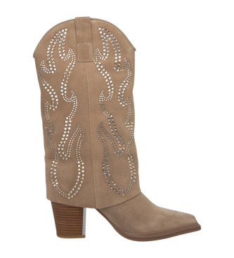 Alma en pena Beige Glitzergamaschenstiefel