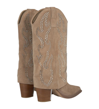 Alma en pena Botas polaina con brillos beige