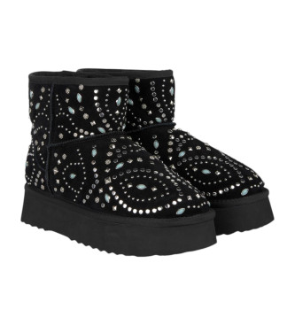 Alma en pena Bottines en fourrure cloute noires