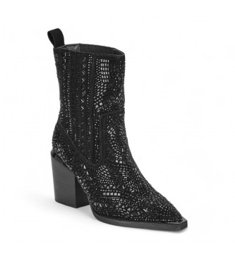 Alma en pena Black studded leather ankle boots