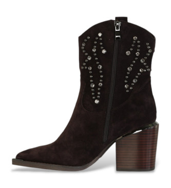 Alma en pena Brown Texas leather ankle boots