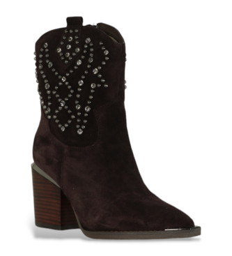 Alma en pena Brown Texas leather ankle boots