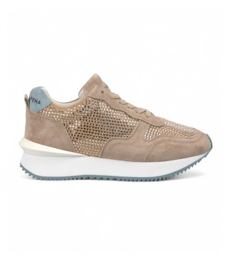 Alma en pena Beige Combi Leather Sneakers