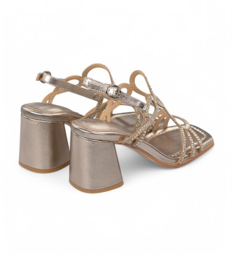 Alma en pena Leather Sandals Bronze Crossover