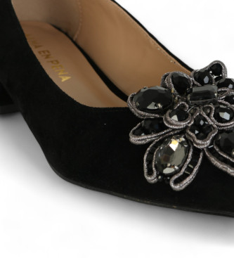 Alma en pena Black rhinestone shoes