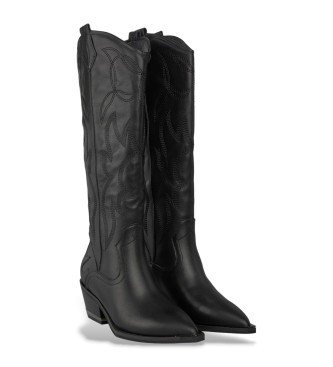 Alma en pena Bottes de cow-boy en cuir noir