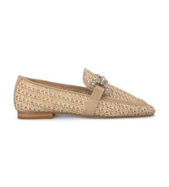 Alma en pena Moccasins Rafia beige