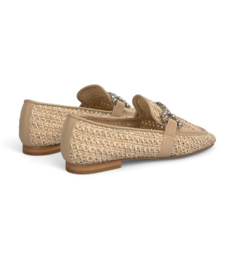 Alma en pena Moccasins Rafia beige