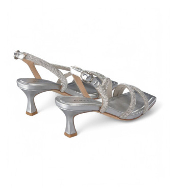 Alma en pena Silver Diva Leather Sandals