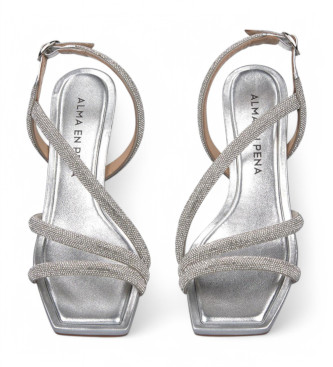 Alma en pena Silver Diva Leather Sandals