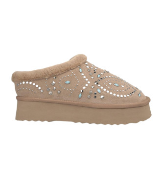 Alma en pena Chaussures en fourrure  plateforme beige