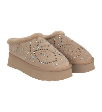 Alma en pena Scarpe in pelliccia con plateau beige