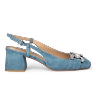Alma en pena Skórzane buty z niebieskim zapięciem na klamrę