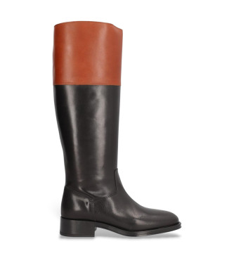 Alpe Skórzane buty Couture brązowe, czarne