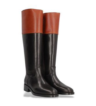 Alpe Skórzane buty Couture brązowe, czarne