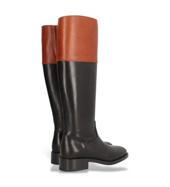 Alpe Skórzane buty Couture brązowe, czarne