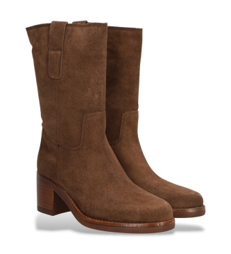 Alpe Brązowe skórzane buty Dakota