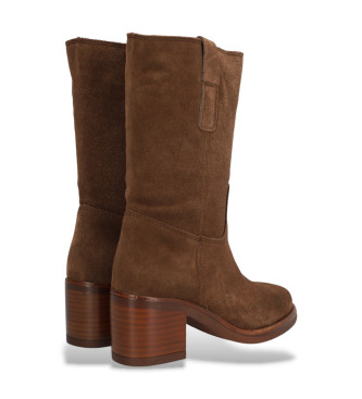 Alpe Brązowe skórzane buty Dakota