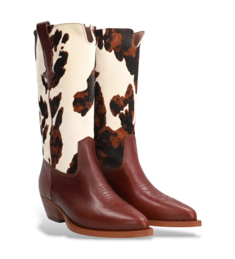 Alpe Brązowe skórzane buty western