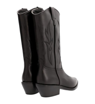 Alpe Botas de piel Holly Becerro Negro