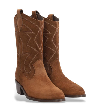 Alpe Brązowe skórzane buty Queens