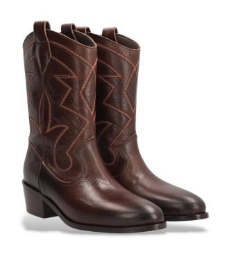 Alpe Brązowe skórzane buty Queens