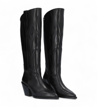 Alpe Botas de couro Vermont preto