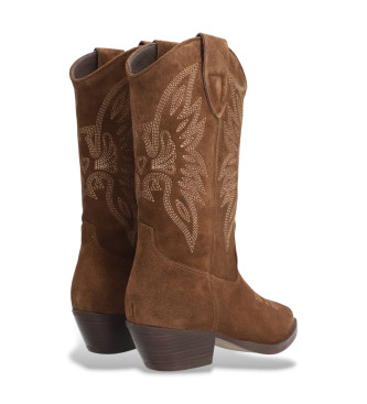 Alpe Brązowe skórzane buty western