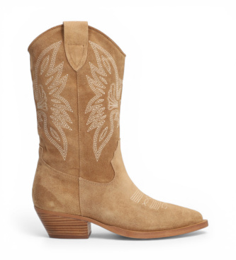 Alpe Botas de Piel Western marr�n