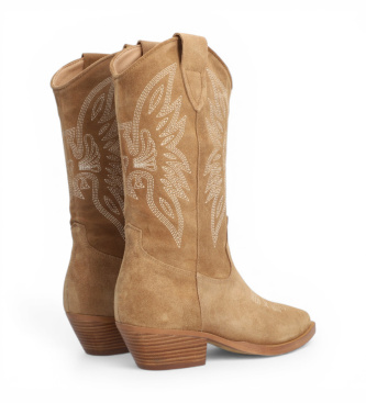Alpe Botas de Piel Western marr�n