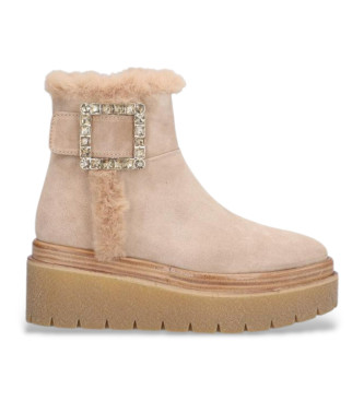 Alpe Amiri beige leather ankle boots