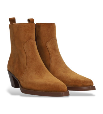 Alpe Brązowe skórzane buty za kostkę Brooklyn