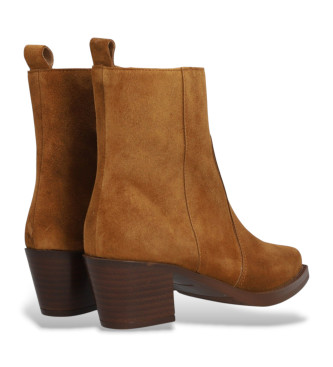 Alpe Brązowe skórzane buty za kostkę Brooklyn