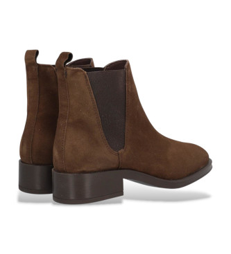 Alpe Brązowe skórzane buty do kostki Couture