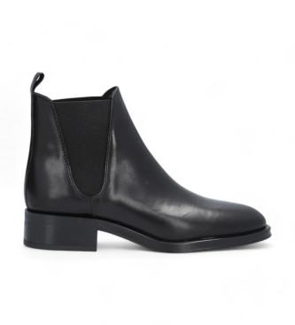 Alpe Black Couture Leather Ankle Boots