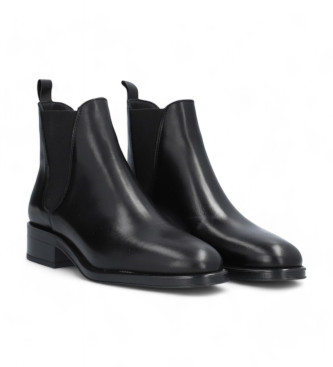 Alpe Black Couture Leather Ankle Boots