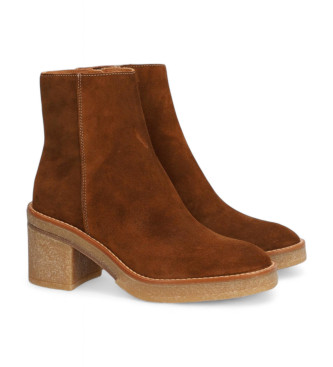 Alpe Janis Brown Leather Ankle Boots