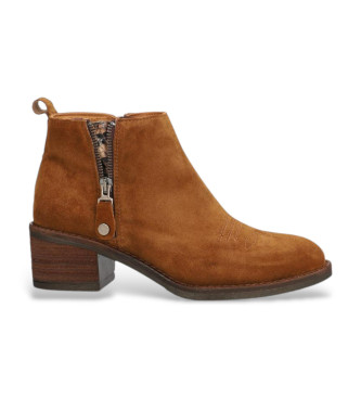 Alpe Brown Nelly leather ankle boots