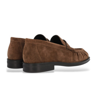 Alpe Rjave usnjene mokasine oxford