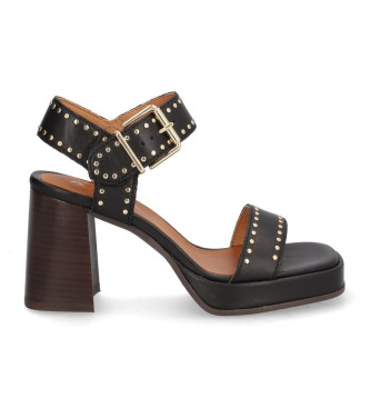 Alpe Chiara black leather sandals