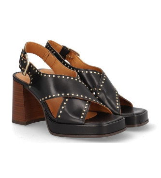 Alpe Chiara black leather sandals 