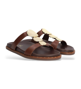 Alpe Isabella brown leather sandals