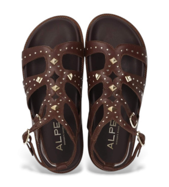 Alpe Isabella brown leather sandals